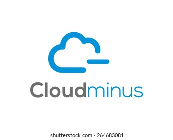 A minimalistic icon (logo) representing stylized cloud and the minus sign. Could be used as a logo, as an icon or a separate visual depicting the cloud computing idea