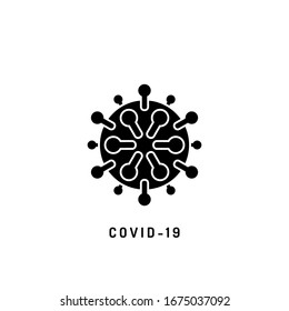 Minimalistic Icon Pandemic Novel Coronavirus Outbreak Covid-19 2019-nCoV. Glyph Icon Covid19 Isolated. Coronavirus Symbol Pandemic Vector Image.