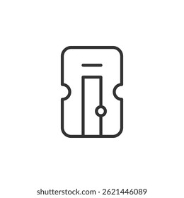 Minimalistic Icon of a Pencil Sharpener in Black and White Design for Stationery Themed Graphics and Educational Materials