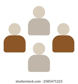 A minimalistic icon representing a group of users, perfect for websites or apps promoting collaboration.