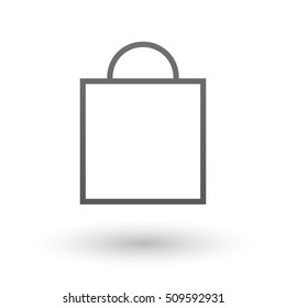 Minimalistic icon shopping bag. Vector illustration on a white background