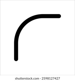  A minimalistic icon showing the "corner radius" adjustment tool, essential for design software and layout customization.