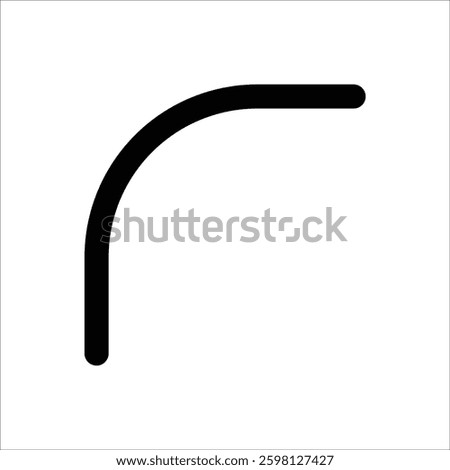  A minimalistic icon showing the "corner radius" adjustment tool, essential for design software and layout customization.