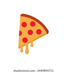 Minimalistic icon of a Slice of Cheese Pizza on a white background