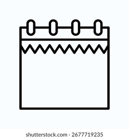 Minimalistic Icon of a Spiral-Bound Calendar on White Background