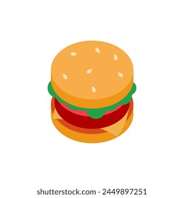 Minimalistic icon of a Tasty Burger template on a white background