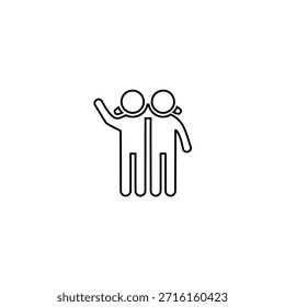 Minimalistic Icon of Two People Standing Together