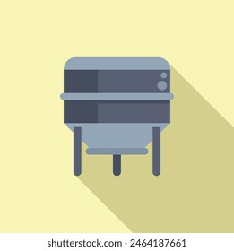 Minimalistic icon of a vintage camera with a shadow on a yellow background