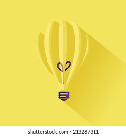 minimalistic idea light bulb concept vector illustration in flat design style
