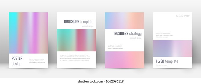Minimalistic ideal template for Brochure, Annual Report, Magazine, Poster, Corporate Presentation, Portfolio, Flyer. Astonishing pastel hologram cover page.