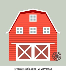 minimalistic illustration of a barn, eps10 vector