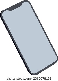 Minimalistic illustration of cell phone. Smartphone side view. Mockup generic device. Template for infographics or presentation UI design interface. Vector.