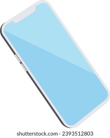 Minimalistic illustration of cell phone. Smartphone side view. Mockup generic device. Template for infographics or presentation UI design interface. Vector.
