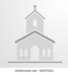 minimalistic illustration of a Church Icon, eps10 vector