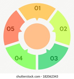ilustración minimalista de un diseño de plantilla de infografía circular, vector eps10