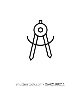 Minimalistic Illustration Of A Compass Tool For Precise Circle Drawing