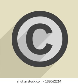 minimalistic illustration of a copyright icon, eps10 vector