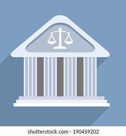 minimalistic illustration of a courthouse temple building, eps10 vector