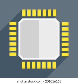 minimalistic illustration of a cpu, eps10 vector