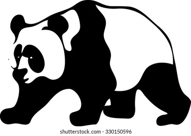 Minimalistic illustration. Cute panda. Isolated on white background - Vector