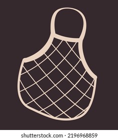 Minimalistic illustration of eco bag for shopping. Zero waste concept icon. Flat vector clip art with empty shopper.
