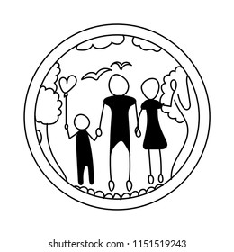minimalistic illustration of the family