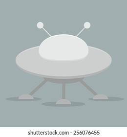 minimalistic illustration of a flying saucer, eps10 vector