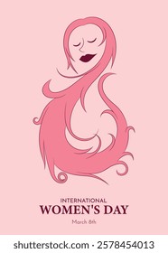 Minimalistic illustration of international women's day with abstract female face