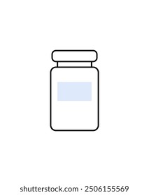 Minimalistic illustration of a jar, symbolizing packaging, storage, or food products. Ideal for grocery, pantry organization, or any food-related design requiring a clear, simple icon.