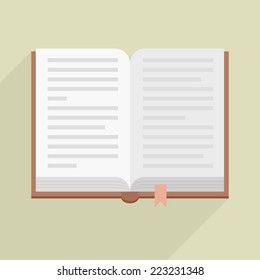 minimalistic illustration of an open book, eps10 vector