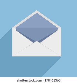 minimalistic illustration of a open envelope, eps10 vector