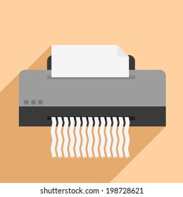 Minimalistic Illustration Of A Paper Shredder, Eps10 Vector