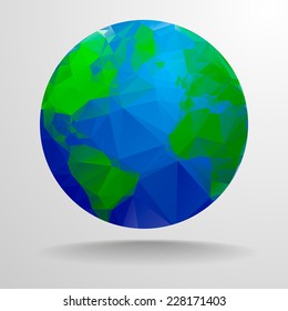 ilustración minimalista de un globo poligonal, vector eps10
