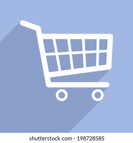 minimalistic illustration of a shopping cart icon, eps10 vector