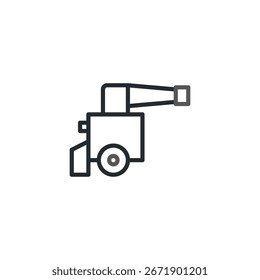 Eine minimalistische Illustration zeigt eine Reinigungsmaschine, ein Symbol für Hygieneservice sowohl für den gewerblichen als auch für den privaten Sektor. Dieses Symbol erinnert an sanitäre Einrichtungen, Haushaltsgeräte und professionelle
