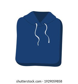 Minimalistic illustration of sweatshirt. Simple modern clothes with hood in flat style. It can be used as icon or design element.