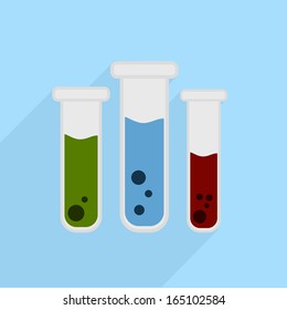 minimalistic illustration of test tubes