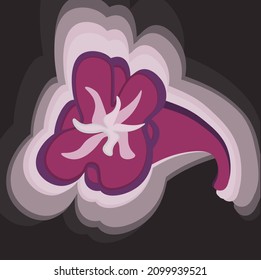 Minimalistic illustration of a vector flower. simple background in retro style. Cute cartoon nature drawing.