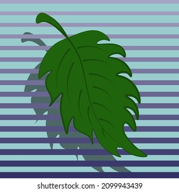 Minimalistic illustration of a vector leaflet. simple background in retro style. Cute cartoon nature drawing.