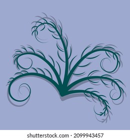 Ilustración minimalista de un folleto vector. fondo sencillo de estilo retro. Dibujo de la naturaleza de dibujos animados.