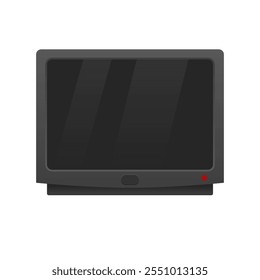 Minimalistic illustration of a vintage-style CRT television with a blank dark screen and a red indicator light. The design is set against a clean white background, emphasizing the retro theme.