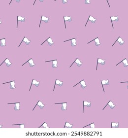 A minimalistic illustration of a white flag Patterns waving on a pink background, symbolizing surrender, peace, or neutrality