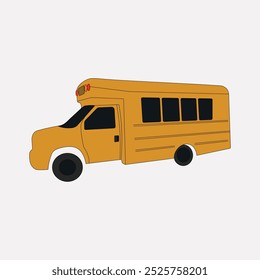 A minimalistic illustration of a yellow school bus, perfect for educational or transport-themed designs. The school bus vector art showcases the classic shape and color of a traditional school bus.