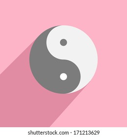 minimalistic illustration of a yin yang symbol