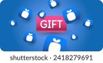 A minimalistic image of a gift, elements for design. Modern vector graphics. A stylish poster.