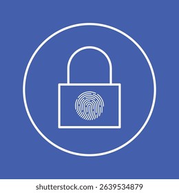 Minimalistic image of padlock with fingerprint