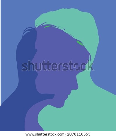 A minimalistic image of two gay men from the LGBT community. Vector graphics.