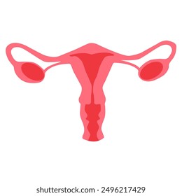 Minimalistic image of a uterus on a white background. Women's health.