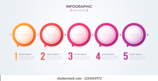 Minimalistic infographic concept with 5 options. Vector template for web, presentations, reports, visualizations.