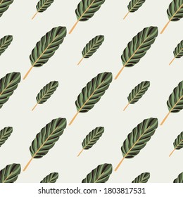 Minimalistic isolated floral seamless green outline leaves silhouettes pattern. White background. Perfect for wallpaper, textile, wrapping paper, fabric print. Vector illustration.